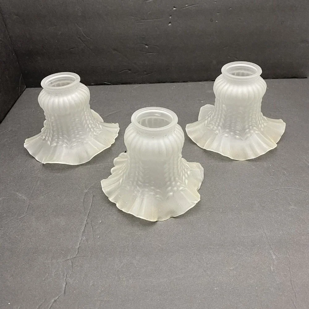 VTG Frosted Fluted Glass Light Shades 2